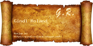 Gindl Roland névjegykártya